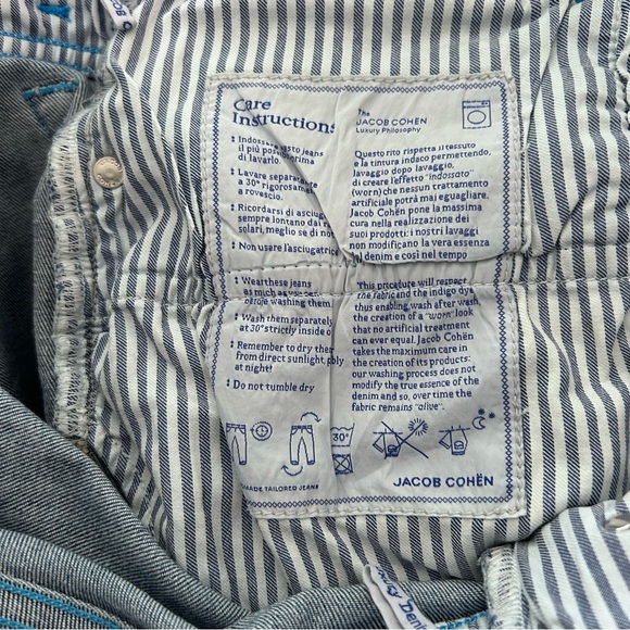 JACOB COHEN J688 COMF Wash Denim Stretch Slim Fit Handmade Tailored Jeans Sz 38 - Picture 7 of 9